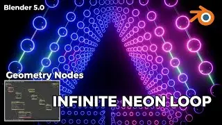 Create Infinite Neon Tunnel in Blender 5.0 | Easy 3D Loop Tutorial