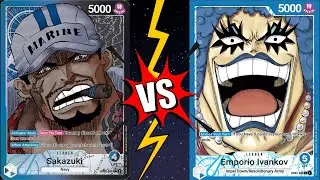 One Piece Card Game: B/B Sakazuki vs Ivankov [EB-01]