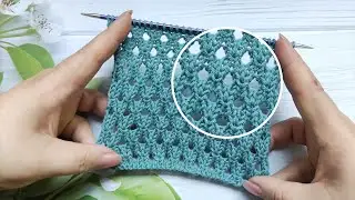 Eyelet Knit Stitch | Lochmuster stricken | Punto Occhielli ai ferri | Punto de ojal a dos agujas