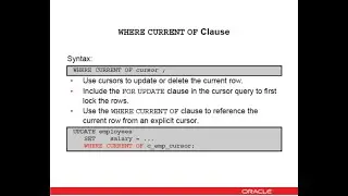 Oracle Database 12c/19c: PL/SQL - 21. Locking rows and referencing the current row