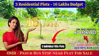 OMR Low Budget Land For Sale | 3 Residential Plots - 16 Lakhs Budget #padur #residential #property