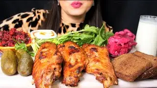 ASMR Rotisserie Turkey Wings || VEGETABLE SALAD || HOME FOOD