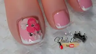 Diseño de uñas Pies / Muy fácil! / Uñas de los pies decoradas con flores en 3d / Nail Art