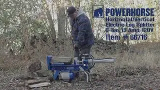 Powerhorse Horizontal/Vertical Electric Log Splitter  8-Ton 15 Amp 120V Motor