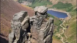 The famous Trinnacle Rocks above Dovestones reservoir
