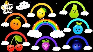 Rainbow Colours! Funky Fruits Dance Party! Happy Star Dancing Fun Animation - Baby Sensory Video