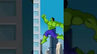 Red Hulk throws Hulk off the building Angry Hulk Transformation Animation #shorts #shortsfeed #hulk