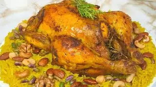 Легко приготовить жареную курицу с сухофруктами и рисом, очень вкусно!
