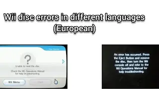 Wii disc error in all languages (european)