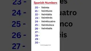 Spanish Numbers 20 - 30 #learningspanish