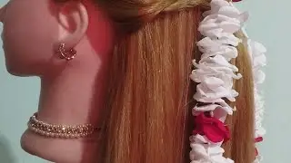 Half-up Half Down twisted with a puff🥰BridalHairstyle|Party Hair Hacks|Marriage Hair style Tutorial|