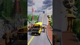 Epic Bus Wreck on Death Ramp &ndash; BeamNG #shorts