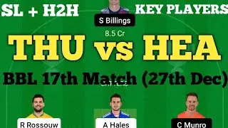 THU vs HEA Dream11 Prediction | Sydney Thunder vs Brisbane Heat Dream11 Team.