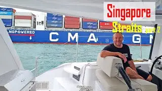 E188: No Wind, No Fuel & the World’s Busiest Shipping Lane – We Made It! (+ First Spinnaker Sail!)