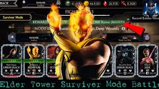 FW Survivor Mode elder Tower Battle Max Bonus Point Team Gameplay | MK Mobile