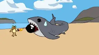 Celebrating the 4th of July by exploding the megalodon in Amazing frog part 42