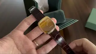 Dennison Natural Stone Tiger Eye in Gold Stainless Wrist Watch