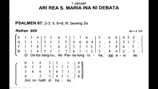 [Batak Toba] Kamis, 1 Januari 2026 - ARI REA SANTA MARIA INA NI DEBATA - Psalmen Hatopan - Taon A