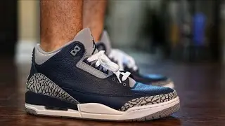 🚨GIVEAWAY WINNER 🚨 JORDAN 3 MIDNIGHT NAVY &ldquo;GEORGETOWN&rdquo; REVIEW & ON FEET!