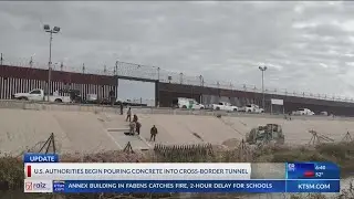 US begins filling in cross-border tunnel