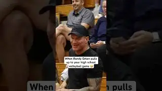 They hit an RKO in front of Randy Orton at a high school volleyball game 😂 #randyorton #wwe