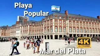 Mar del Plata,caminando por la playa popular