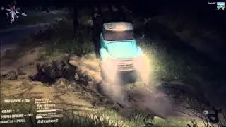 SpinTires, loading logs with the crane