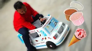 PAPA JUALAN ES KRIM BENERAN 😍 Drama Mobil Ice Cream Mainan Anak