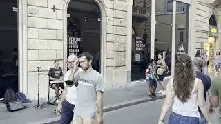 Florence Piano keyboard Street Performance Italy Street Art Music Singing Italian Culture Talent