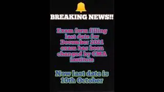 BREAKING NEWS FOR ALL CMA STUDENTS REGARDING DECEMBER EXAMS|| #LEARNING #cmaexams  #shorts #ytshorts