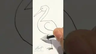 Easy Draw a White Stork from No.2️⃣#shorts