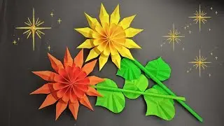 Paper SUNFLOWER tutorial | How to fold a paper sunflower
