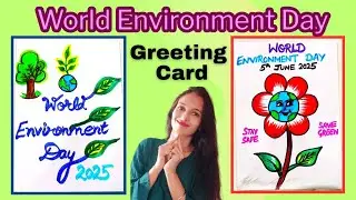 World Environment Day Drawing | Environment Day Greeting Card for kids/ Environment Day 5 June