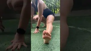 Post-workout foot stretch close up &ndash; relaxing moment #soles #toes #stretch