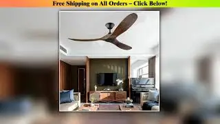 60 70 Inch Large Ceiling Fan Only Remote Control DC Motor Reverse Wood Blades Fans Lighting High