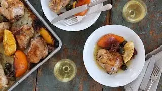 Roasted Chicken with Citrus, Dates, and Olives- Everyday Food with Sarah Carey