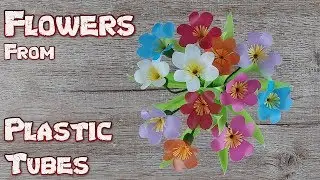 DIY Beautiful Straw Flowers from Drinking Plastic Tubes | How to Fold Colorful Straw Flower Easy