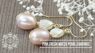 pink pearl earrings YT