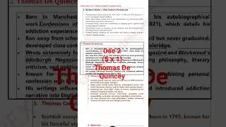 Dsc 2 (5 marks question)Thomas De Quincey history of english prose english honours ccf #dsc2#shorts