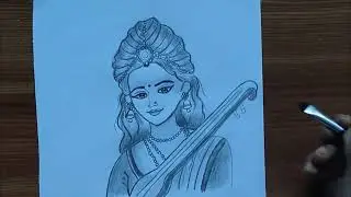 Saraswati Maa drawing ll puja special step by step 