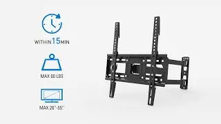 Full Motion Single Stud TV Wall Mount for 26''-55