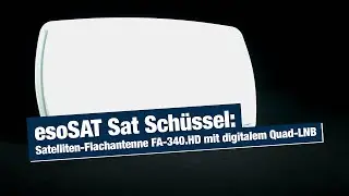 esoSAT Sat Sch&uuml;ssel: Satelliten-Flachantenne FA-340.HD mit digitalem Quad-LNB