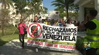 South Floridians Protest President Trump's Involvement In Venezuelan Crisis