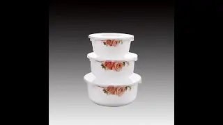 New Glassware 3Pcs Opal Glass Food Storage Bowl Set Freezer & Microwave Safe