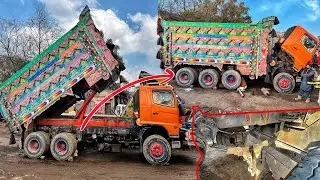 10 Wheeler Dumper truck Converted by World best Pakistani Mechanics into 12 Wheeler Truck