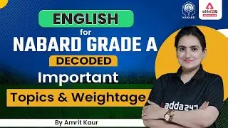 NABARD Grade A English Syllabus | Most Important Topics & Weightage by Amrit Kaur