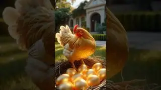 A boy had a magical golden hen 🐔✨ #Shorts #GoldenHen #HenStory  #BigHen #GoldenEgg #AIShorts