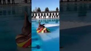 The jump into the pool got out of control
