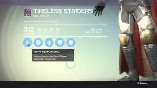 Destiny New Legendary Gear| Tireless Striders| Rare!!
