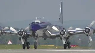 The Flying Bulls Douglas DC-6 at Z&uuml;rich-Kloten (with live ATC)